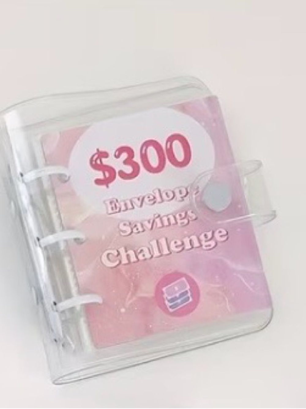 Pink $300 Envelope Savings Challenge Organizer